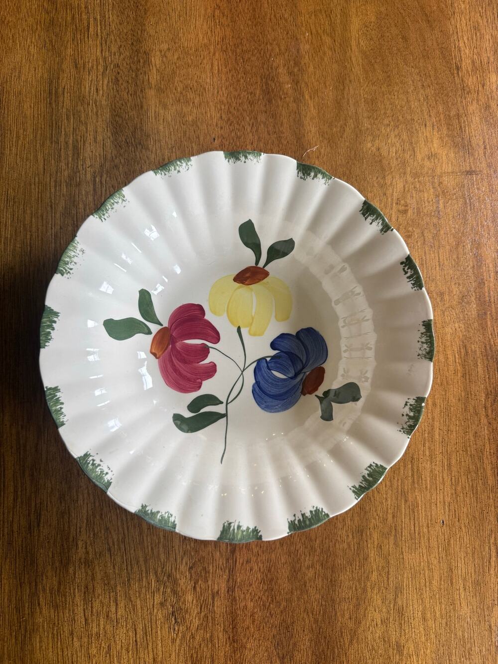 Vintage Blue Ridge Painted Daisy 4001 Round Vegetable Bowl Discontinued